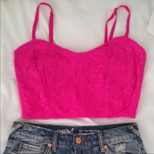 Cute Fuschia Pink Crop Top